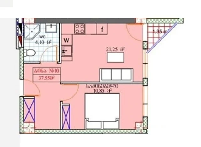 1 ოთახიანი ბინა