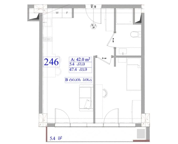2 ოთახიანი ბინა