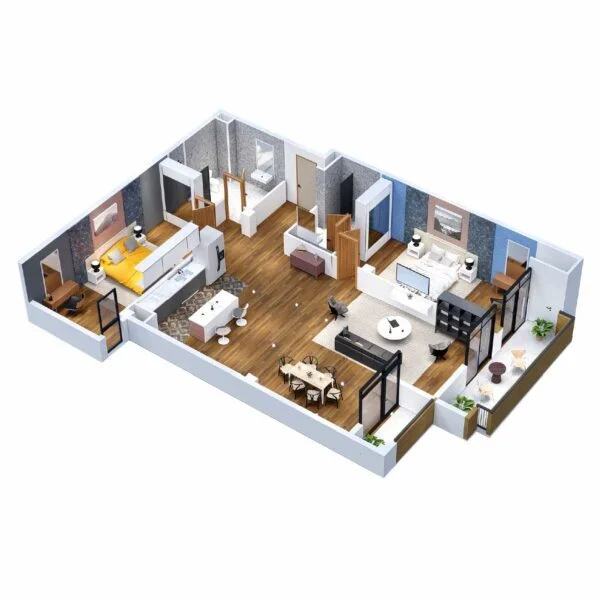 2 ოთახიანი ბინა - გეგმარება