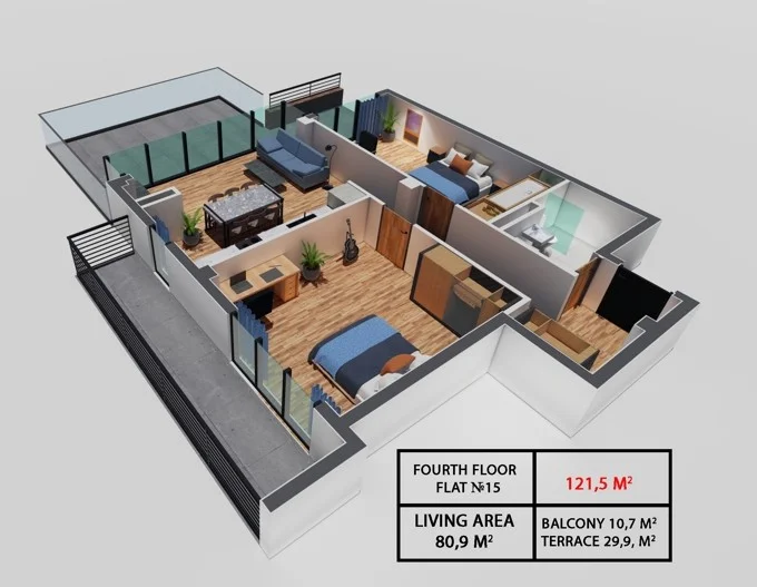 3 ოთახიანი ბინა