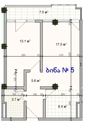 2 ოთახიანი ბინა