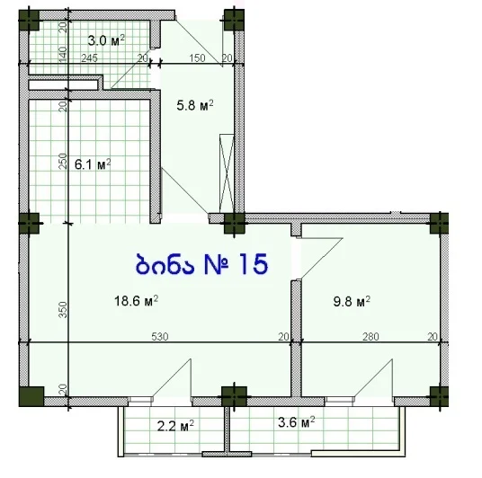 2 ოთახიანი ბინა