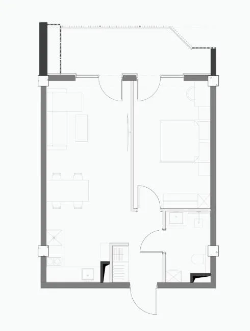 2 ოთახიანი ბინა