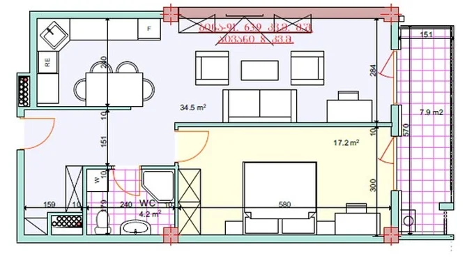 2 ოთახიანი ბინა