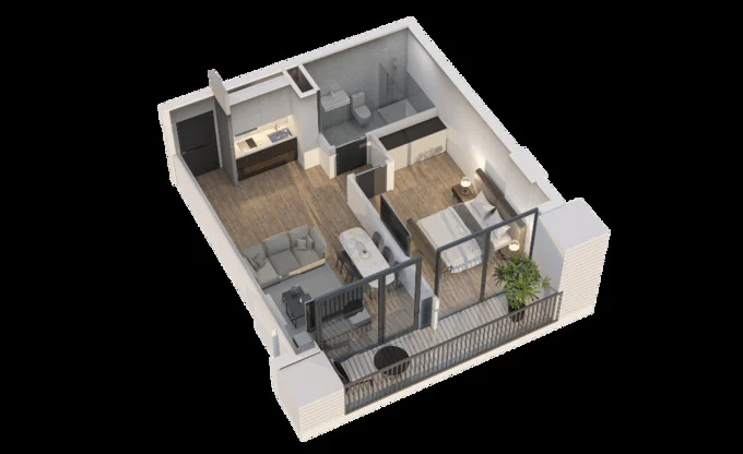1 ოთახიანი ბინა - გეგმარება