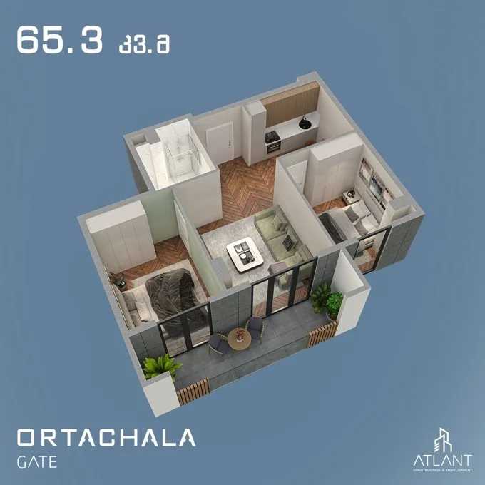 2 ოთახიანი ბინა - გეგმარება