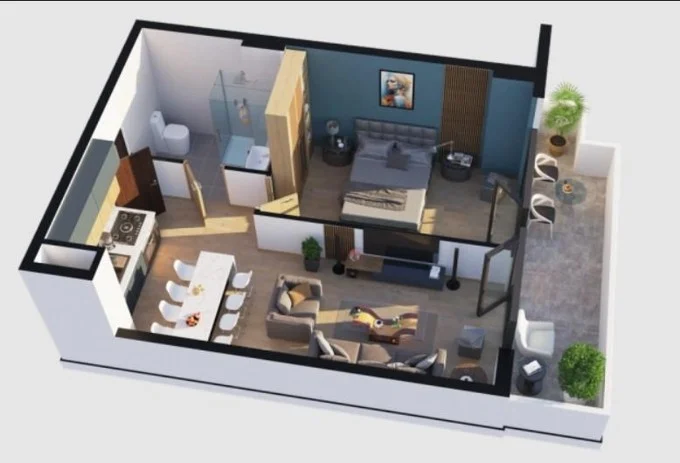 2 ოთახიანი ბინა - გეგმარება