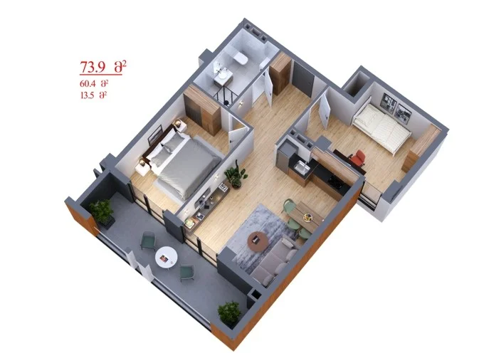 3 ოთახიანი ბინა